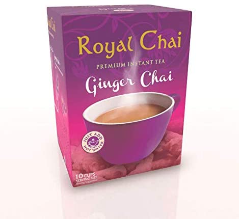 Royal Chai Ginger Instant Indian Tea Sweetened 220g x 4 (40 Sachets)
