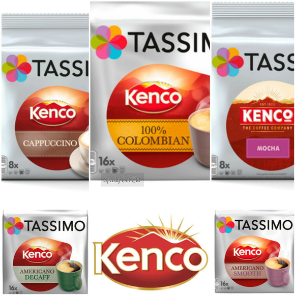 Tassimo Kenco Variety Pack Coffee Mocha Cappuccino Americano Colombian 64  Pods