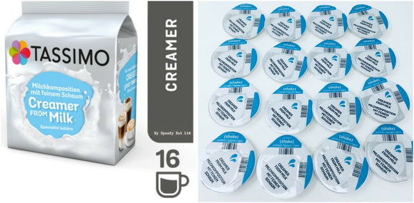 Tassimo Milk Creamer 16 T DISC Pods Sold Loose (FFP) for Tassimo Coffee Machines