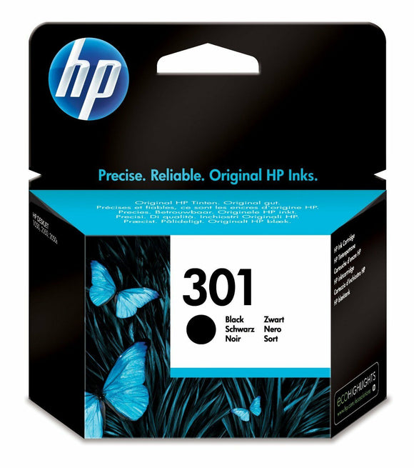 HP 301  Genuine / Original Black Ink Cartridge CH561EE In Date 12/2015 HP 1050