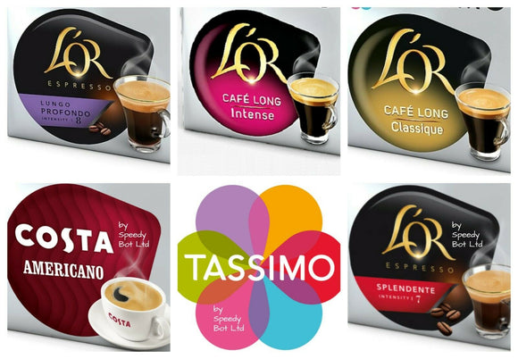 Tassimo Black Coffee Selection Variety Bundle Capsules T-Discs Pods 40 Drinks