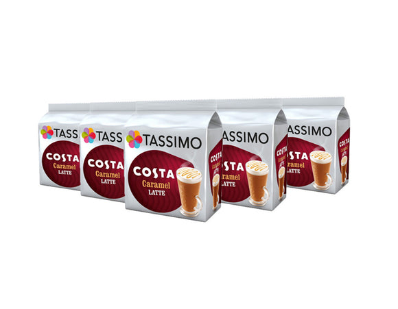 TASSIMO Costa Caramel Latte Coffee Pods T-Discs Pack of 5, 40 Drinks Next Day 24