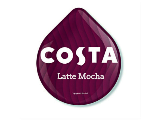 TASSIMO Costa Latte Mocha Cadbury Coffee Capsules Refills T-Discs Pods 8 XL Cups
