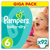 Pampers Baby Dry Air Channels Nappy 15+ Kg XL Size 6 - Giga Pack 92 Nappies