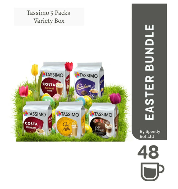 Tassimo Festive Variety Bundle Gift Box Coffee Capsules T-Discs Pods 48 Cups