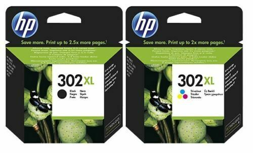 Genuine HP 302XL Black & Colour Ink Cartridge Set for HP 4652/3830/4520/4650