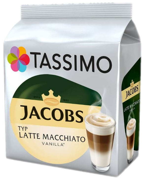 Tassimo Jacobs Vanilla Latte T Discs Coffee Pods Pack 8 16 24 32 40 Cups Drinks