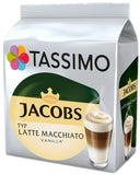 Tassimo Jacobs Vanilla Latte T Discs Coffee Pods Pack 8 16 24 32 40 Cups Drinks