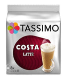 Tassimo Costa 4 Pack - Latte Caramel Cappuccino Americano 64 T Discs Pods 40 Cup