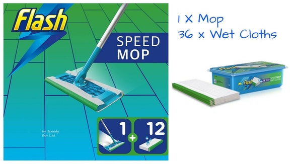 Flash Speedmop Starter Kit All-in-One With 36 Wet Cloth Fast Easy & Hygienic Mop