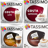TASSIMO COSTA & Carte Noire Cappuccino Latte Macchiato 4 Packs 32 T-Discs Pods