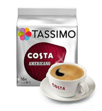 Tassimo Costa 4 Pack - Latte Caramel Cappuccino Americano 64 T Discs Pods 40 Cup