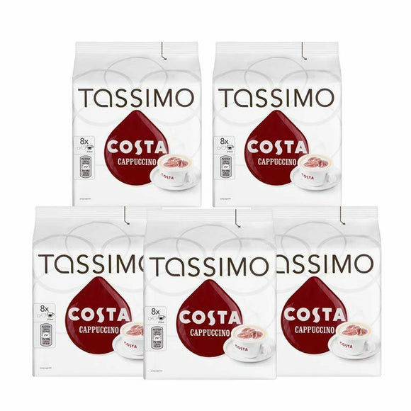 TASSIMO Costa Cappuccino Coffee 16 discs (Pack of 5, Total 80 discs) 40 Servings