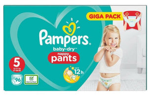 Pampers Baby Dry Nappy Pants Size 5 Pack of 96 - 12-17kg Diaper NEXT DAY SERVICE