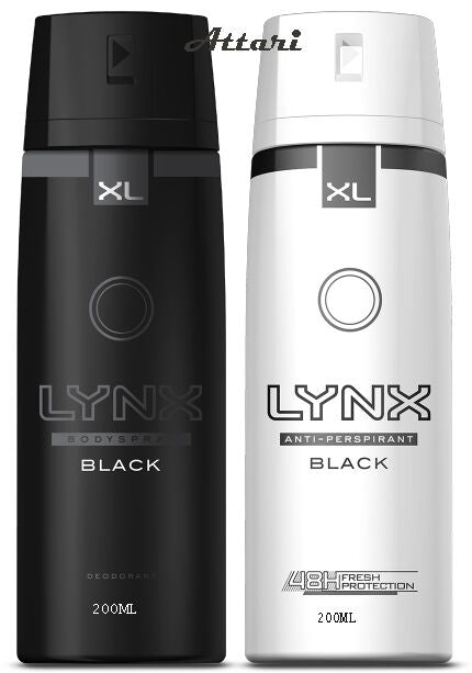 Lynx Black XL Anti-Perspirant Deodorant Aerosol Mens Body Spray 200ml 1 3 6 Pack