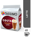 TASSIMO Costa Caramel Latte Coffee Pods T-Discs Pack of 5, 40 Drinks Next Day 24
