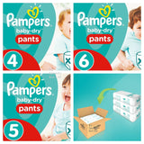 Pampers Baby Dry Nappy Pants Diaper Taped Stretchy Nappies Size 4 5 6 Giga Pack