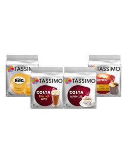 Tassimo Favourites Bundle Cafe Hag Kenco Colombian caramel latte  cappuccino 48