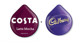 TASSIMO Costa Latte Mocha Cadbury Coffee Capsules Refills T-Discs Pods 8 XL Cups