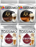 Tassimo 4 Variety Bundle Costa Latte + Caramel, LOr Latte Macchiato + Caramel