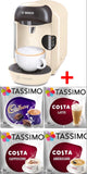 Bosch Tassimo T12 Vivy Coffee Machine Cream + Cadbury Cappuccino Americano Latte