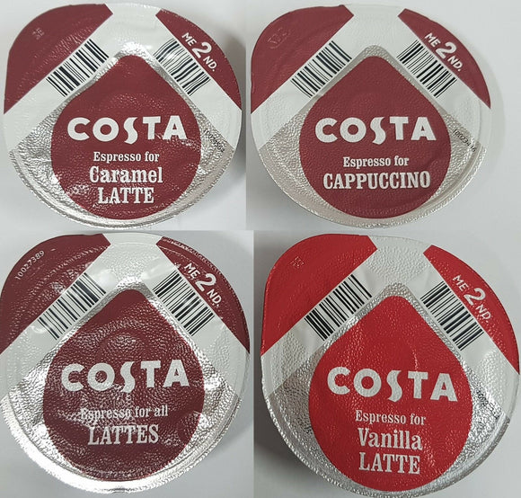 40x Tassimo Costa Espresso for Latte, Caramel, Vanilla, Cappuccino T-Discs LOOSE