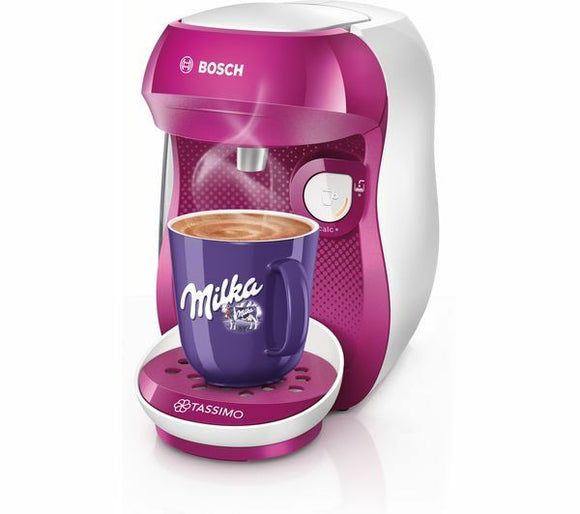 Bosch TASSIMO Happy TAS1001GB Coffee Machine Purple & White