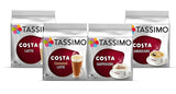 Tassimo Costa 4 Pack - Latte Caramel Cappuccino Americano 64 T Discs Pods 40 Cup