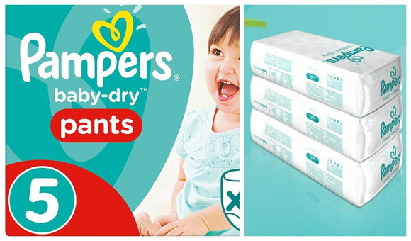 Pampers Baby-Dry Pants Size 5 Nappy (12-17kg) Choose QTY 32 64 96 128 Pack