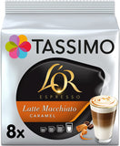 Tassimo T Discs Costa Caramel Latte 5 x 16 Coffee Pods 40 Drinks Servings Cups